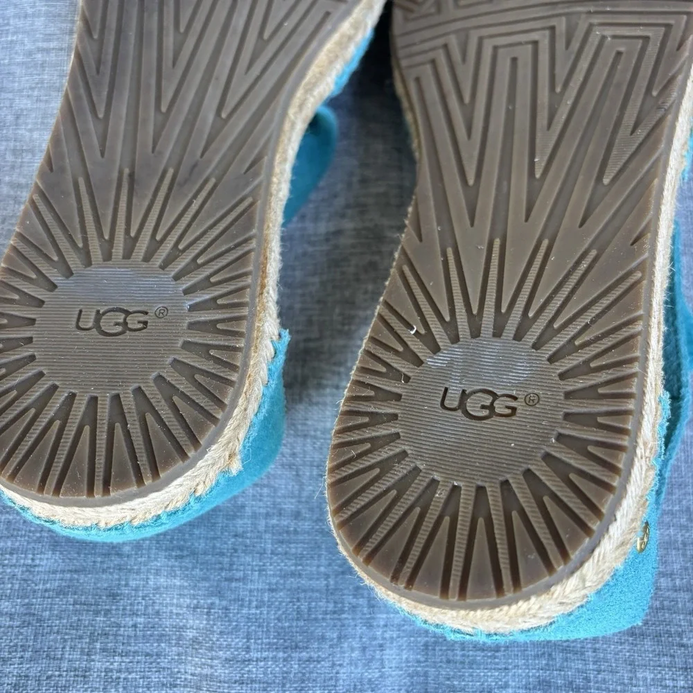 UGG Women's 8 Mila Gladiator Espadrille Sandal Acapulco Teal‎ Blue 1016877